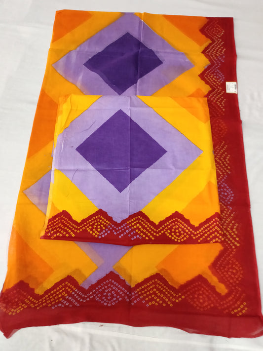 "Rajasthani Sunrise" - Vibrant Geometric Rajputi Jod